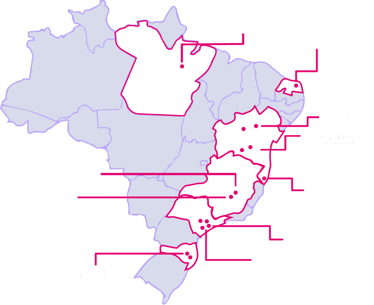 Imagem do mapa iterativo com as faculdades disponíveis